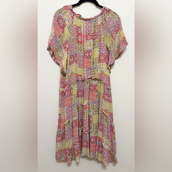 Anthropologie Robin Tiered Boho Patchwork Cottage Mini Dress XL - Picture 5 of 13